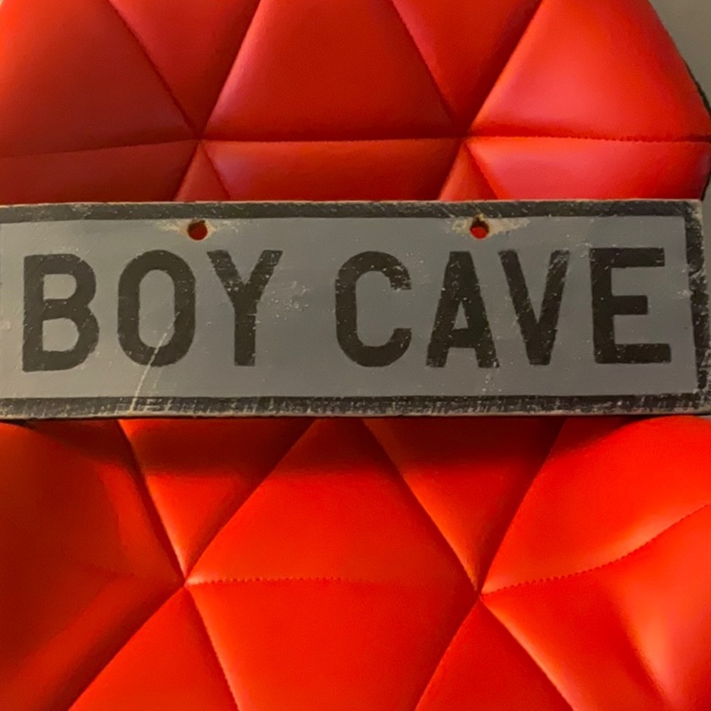 Weathered door sign